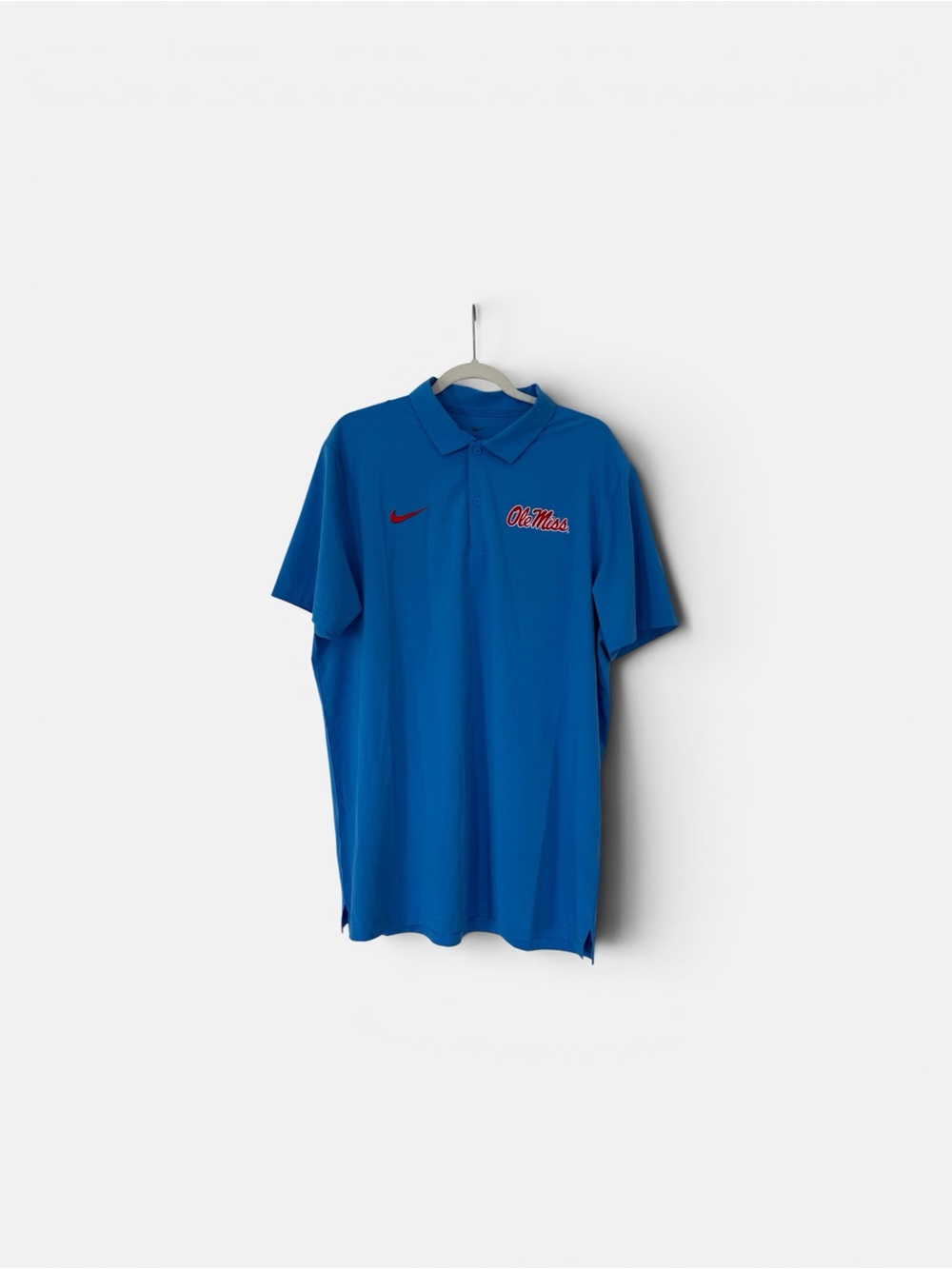 Nike Men’s Royal Blue Ole Miss Polo with Red Accents